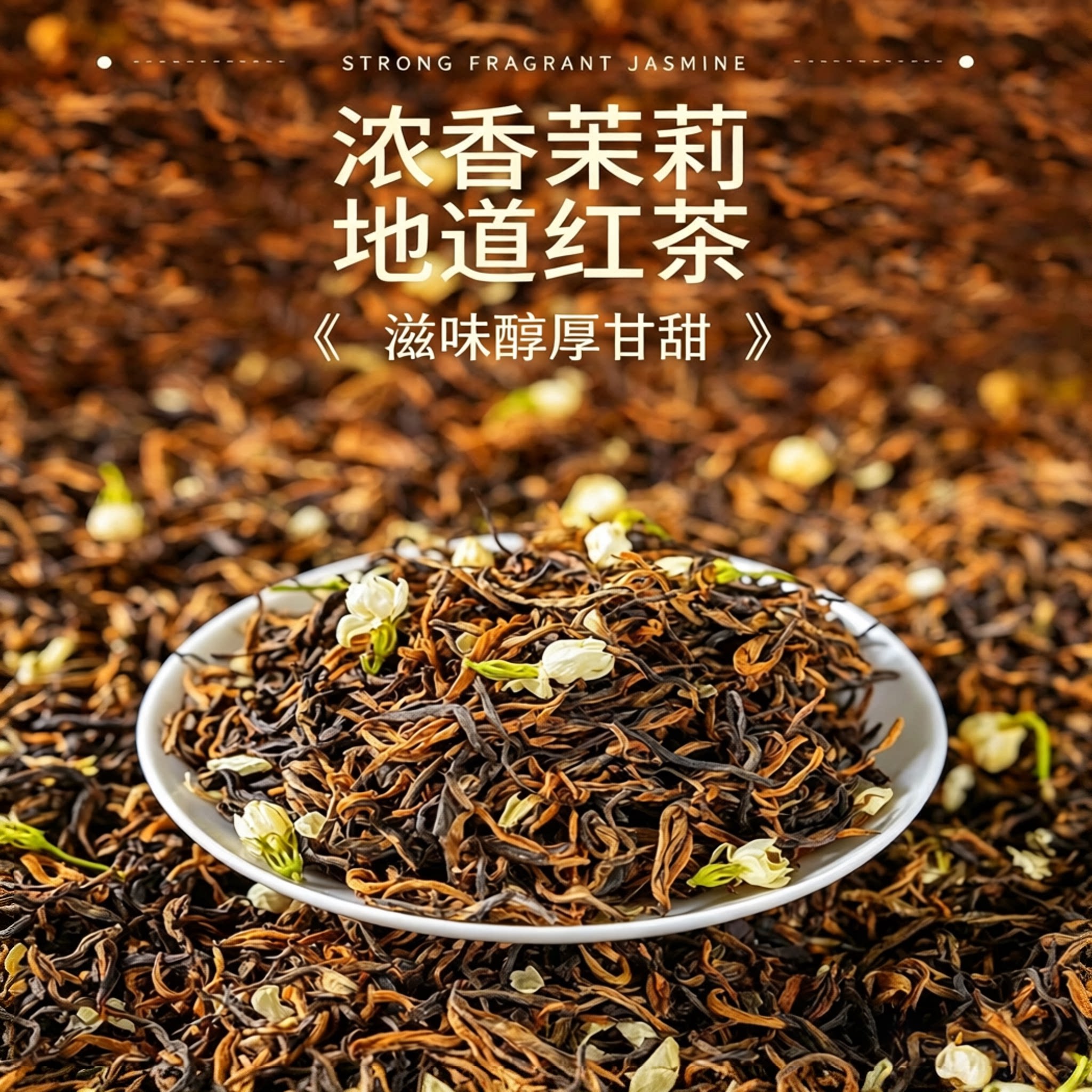茉莉花茶滇红2026新茶云南凤庆滇红茶茉莉花红茶花蜜香浓香型250g