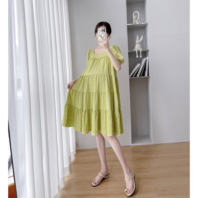 孕妇大码连衣裙夏装2026新款时尚洋气宽松遮肚外出小个子孕期裙子