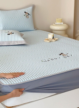 日本GP高端夏季乳胶床笠款凉席三件套刺绣可水洗床裙款凉感空调席