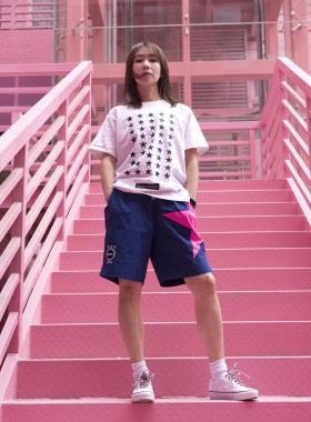 复刻钻石星辰五角星短裤2025版运动生活潮流短裤