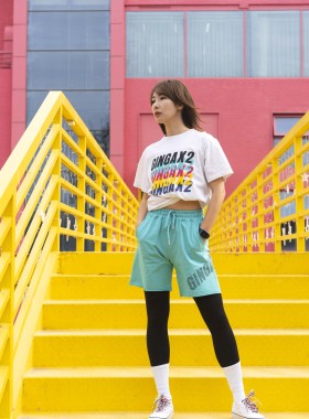 GA20220320001 运动生活针织短裤100%棉舒适透气下摆毛边短裤