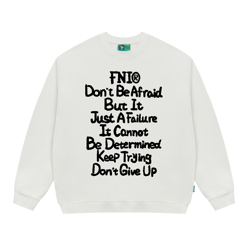 FNI大赖（永不言弃）男女同款美式加绒圆领卫衣秋冬国潮早秋上衣