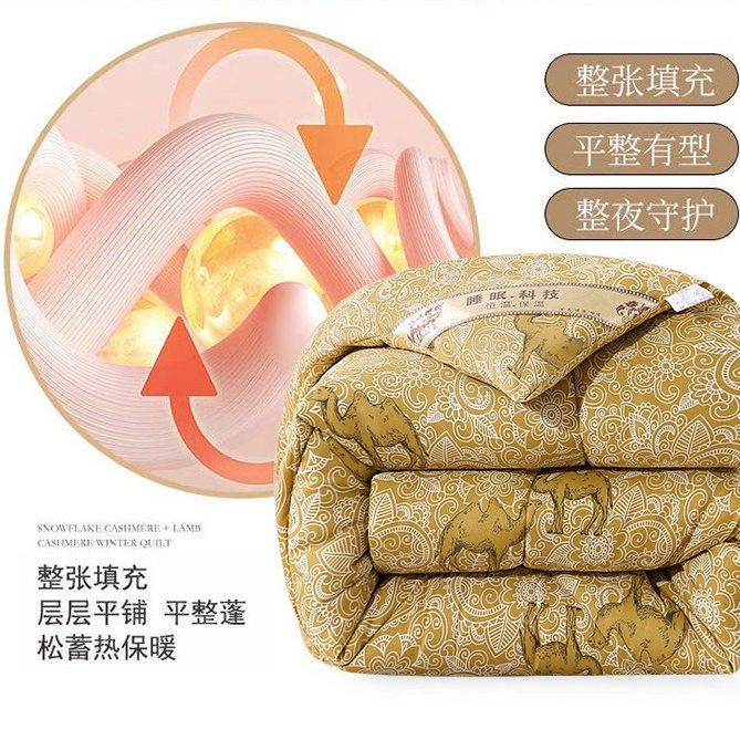 芯蕊迪甄选2026新款驼绒被子秋冬季保暖加厚居家被子宿舍速热棉a6