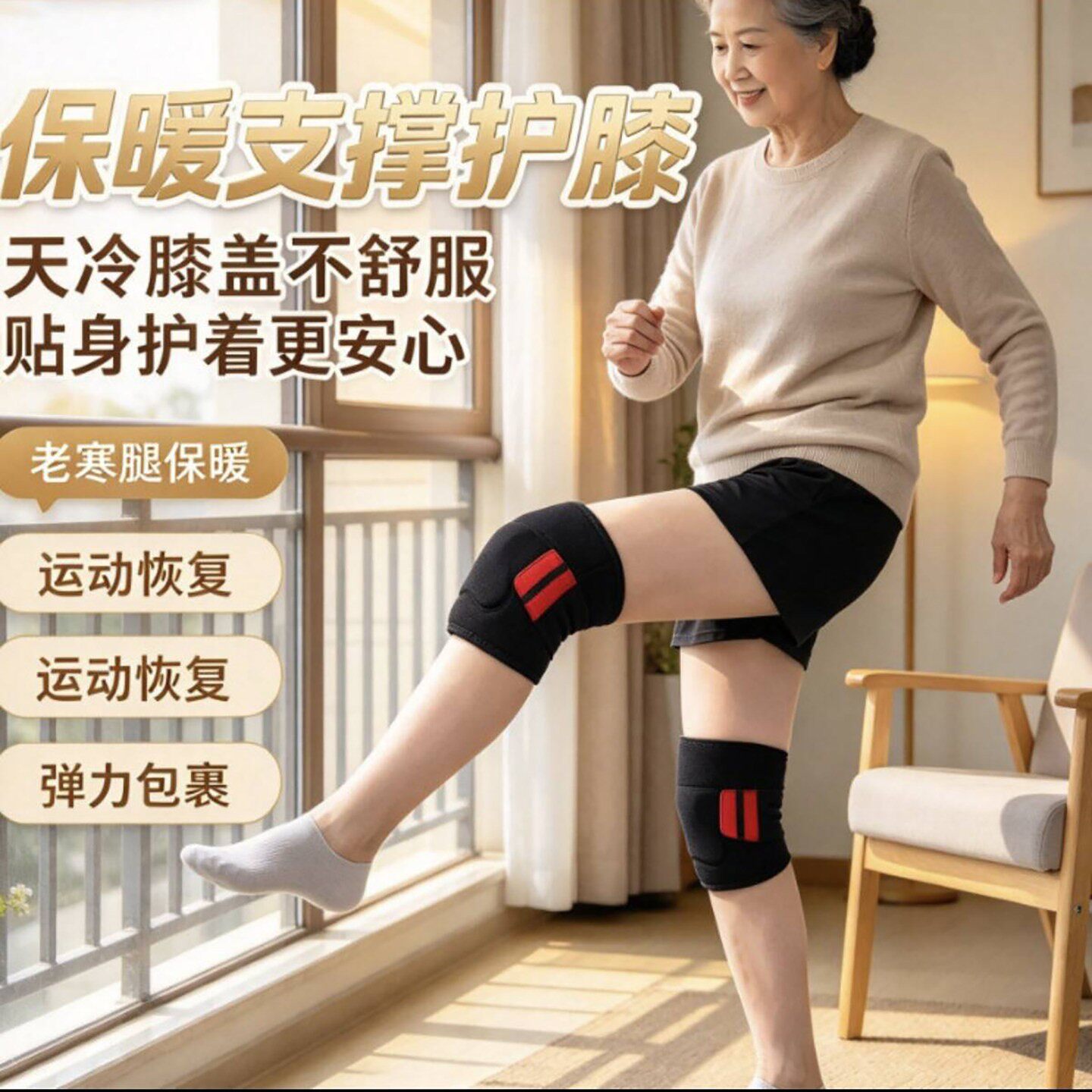 蕙蓉保暖支撑护膝老寒腿膝盖保护套2026新款护具男女士运动防护a8