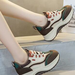 雨土御兰妃女鞋新款休闲运动鞋百搭软底不累脚厚底增高健身老爹鞋