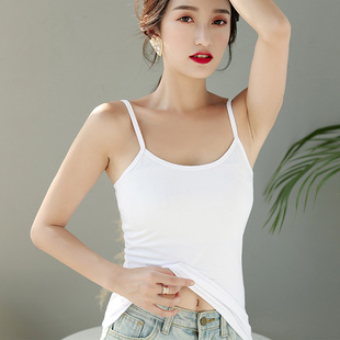 美背背心女夏季 性感外穿純棉打底上衣百搭顯瘦黑白色內搭小吊帶衫