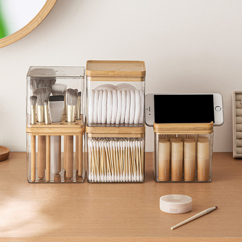 化妆刷收纳筒防尘带盖口红置物架