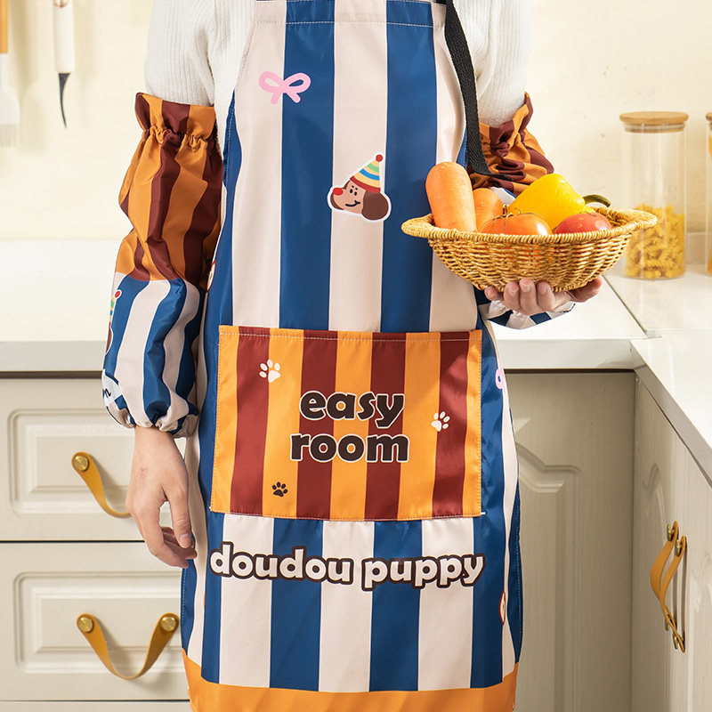 鹿谷川围腰家用特别好看的便捷耐脏防水防油污围裙可爱防油罩袖套