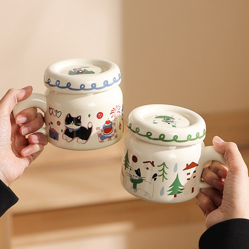 马克杯设计感小众咖啡杯釉下彩