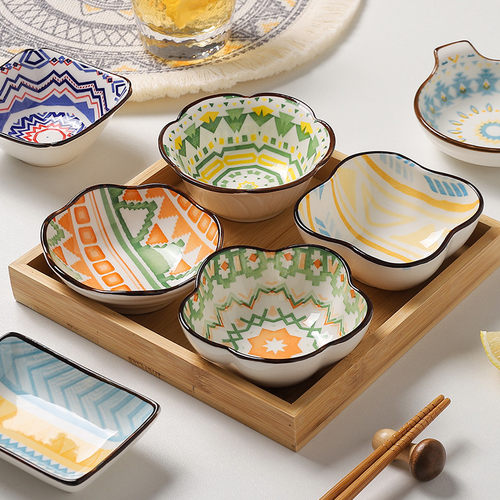 文艺清新复古 釉下彩手绘图案 自由搭配