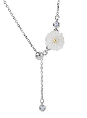 雏菊时尚圆钻光珠颈链银项链