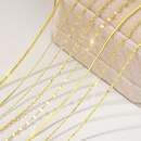 18k金项链女999纯银镀金黄925银链子无吊坠肖邦链足银链彩金素链