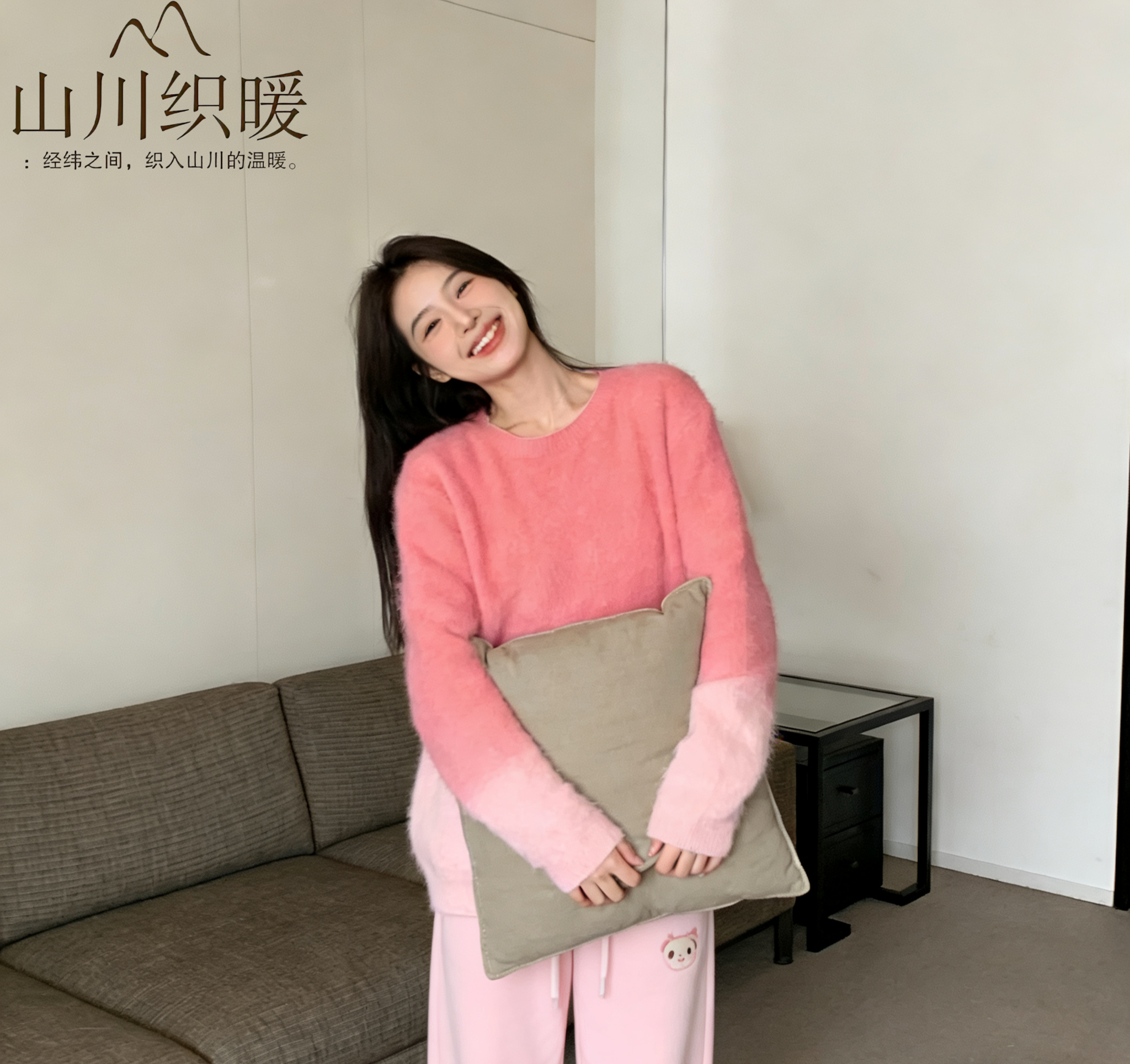 渐变色100%纯山羊绒衫女圆领套头毛衣宽松慵懒风针织打底衫,女装/女士精品,羊绒衫,淘宝优惠券,粉丝福利购,淘宝优惠卷