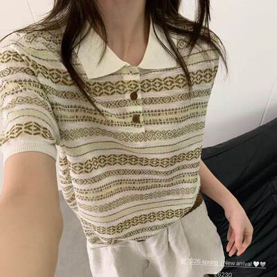 BADX正品撞色翻领提花针