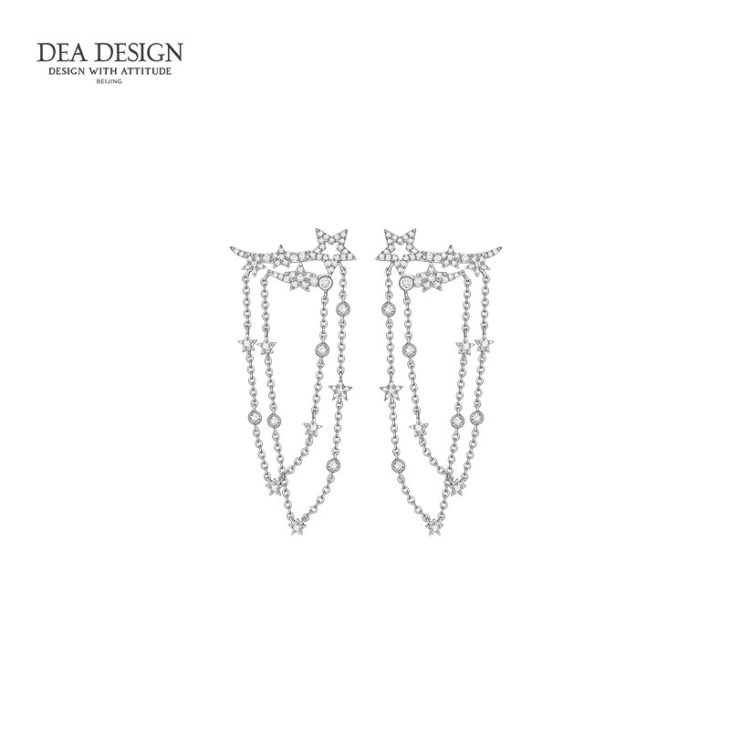 DEA DESIGN Galaxy系列  星星链条耳环 密子君同款 925银镀金饰品