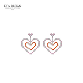 个性 DEA 十足 爱心像素耳环 马赛克风格 DESIGN Gift系列