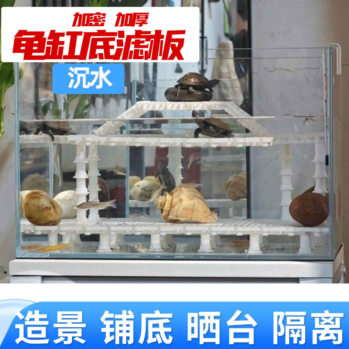乌龟缸底滤板晒背爬坡台加密图片