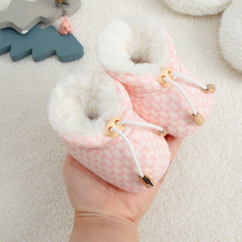 婴儿棉鞋秋冬季加绒加厚0-1岁新生儿宝宝软底室内地板袜保暖鞋套