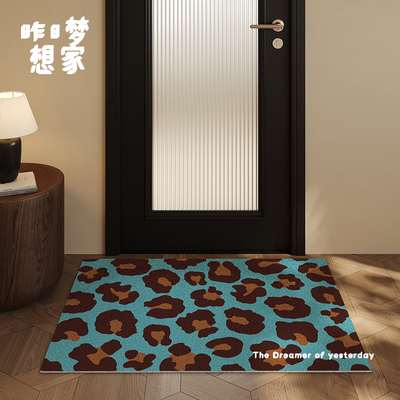 创意豹纹入户门地垫家用玄关丝圈免洗门垫进门门口防滑防尘蹭脚垫