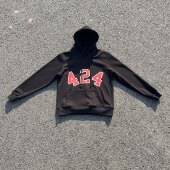 明亮叔出品高街424连帽卫衣花灰色加绒纯棉毛圈面料长袖 连帽衫