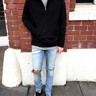 明亮叔出品3rd主线第三季连帽拉链长袖开叉卫衣高街打底叠穿