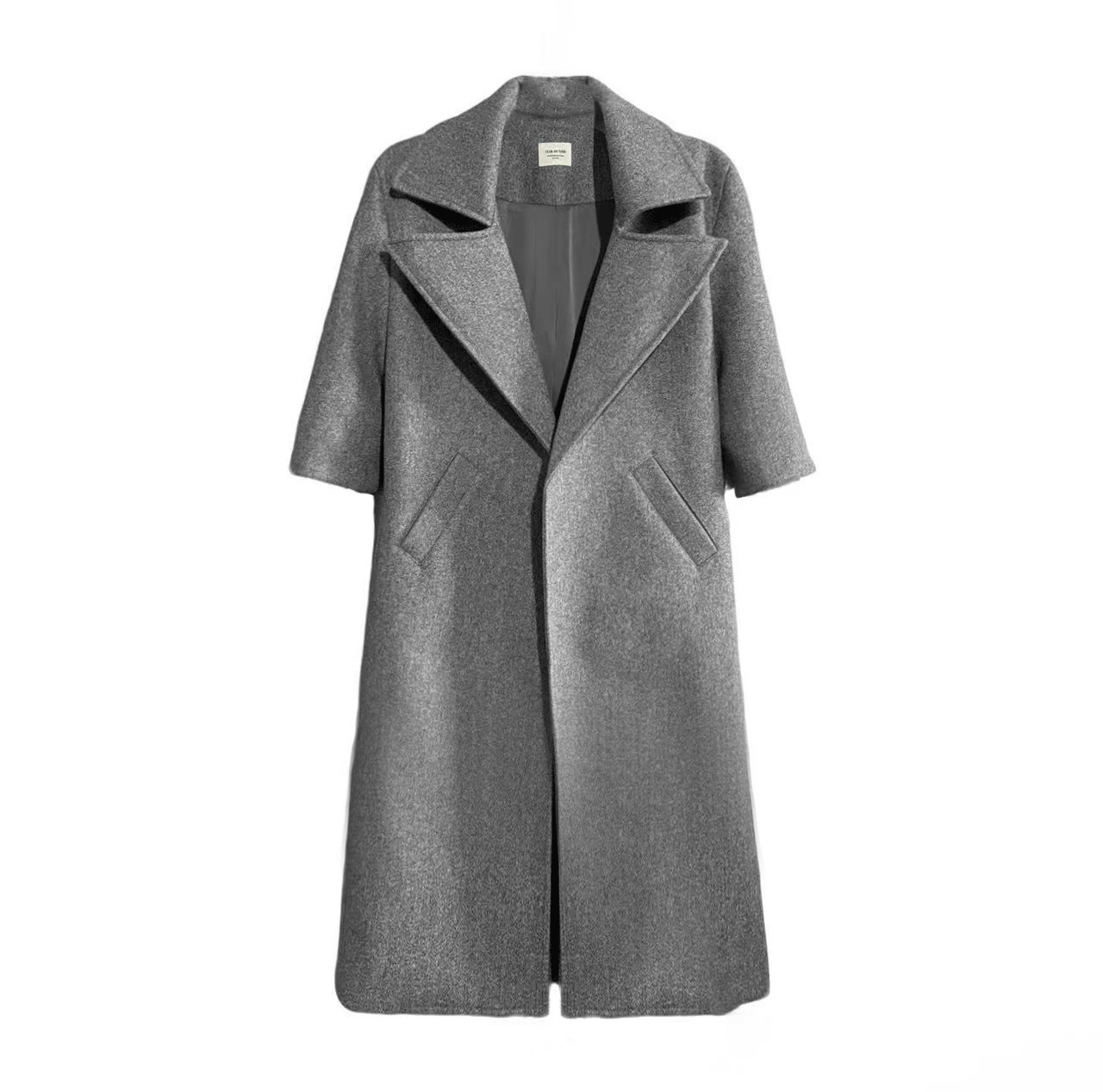 3rd秀款毛呢大衣高街翻领外套中长款大衣男风衣五分袖25秋冬新款,男装,毛呢大衣,淘宝优惠券,粉丝福利购,淘宝优惠卷