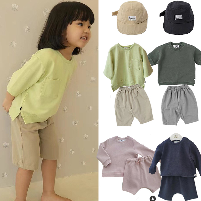 2022春夏bene新款男女童嫩绿短袖