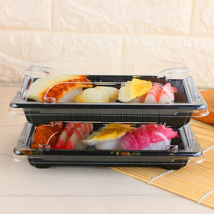 1号1609彩色印花刺身拼盘寿司盒子一次性打包盒高档三文鱼包装
