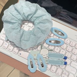 清新薄荷曼波绿春夏新款发夹大肠发圈bb夹碎发元气刘海