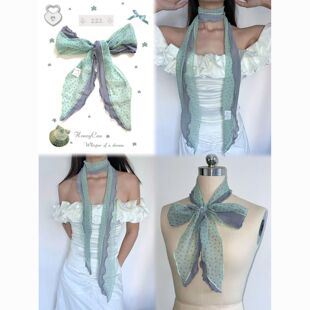 抹茶之森 薄荷绿色丝巾新款氛围感高级韩系百搭围巾