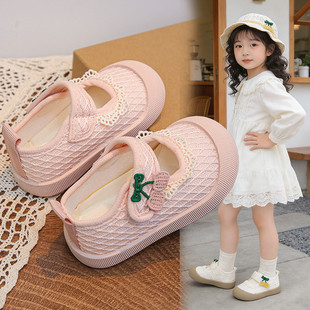 女童学步鞋可爱2026春夏新款宝宝幼儿园帆布鞋中小童公主单鞋婴儿