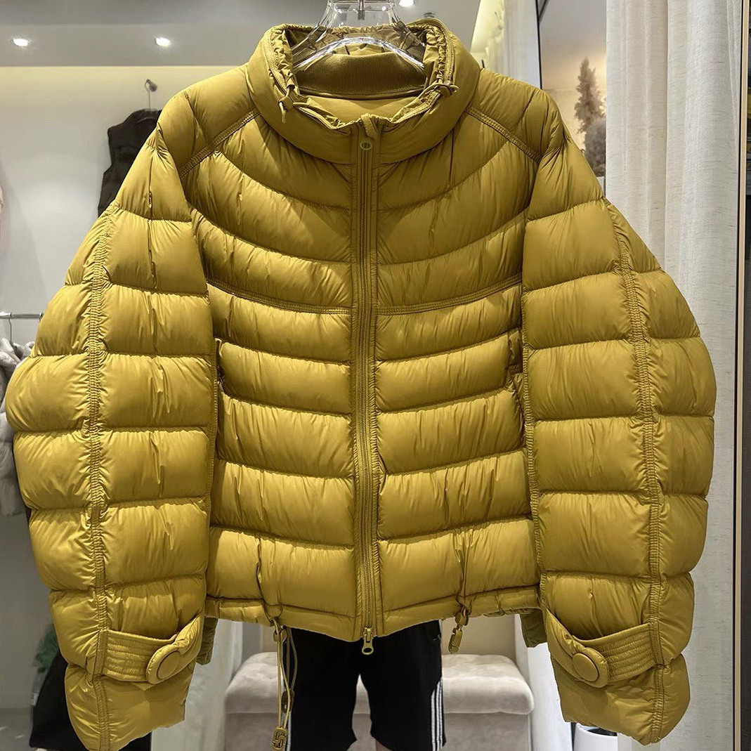 新款白鸭绒宽松立领高级外套韩