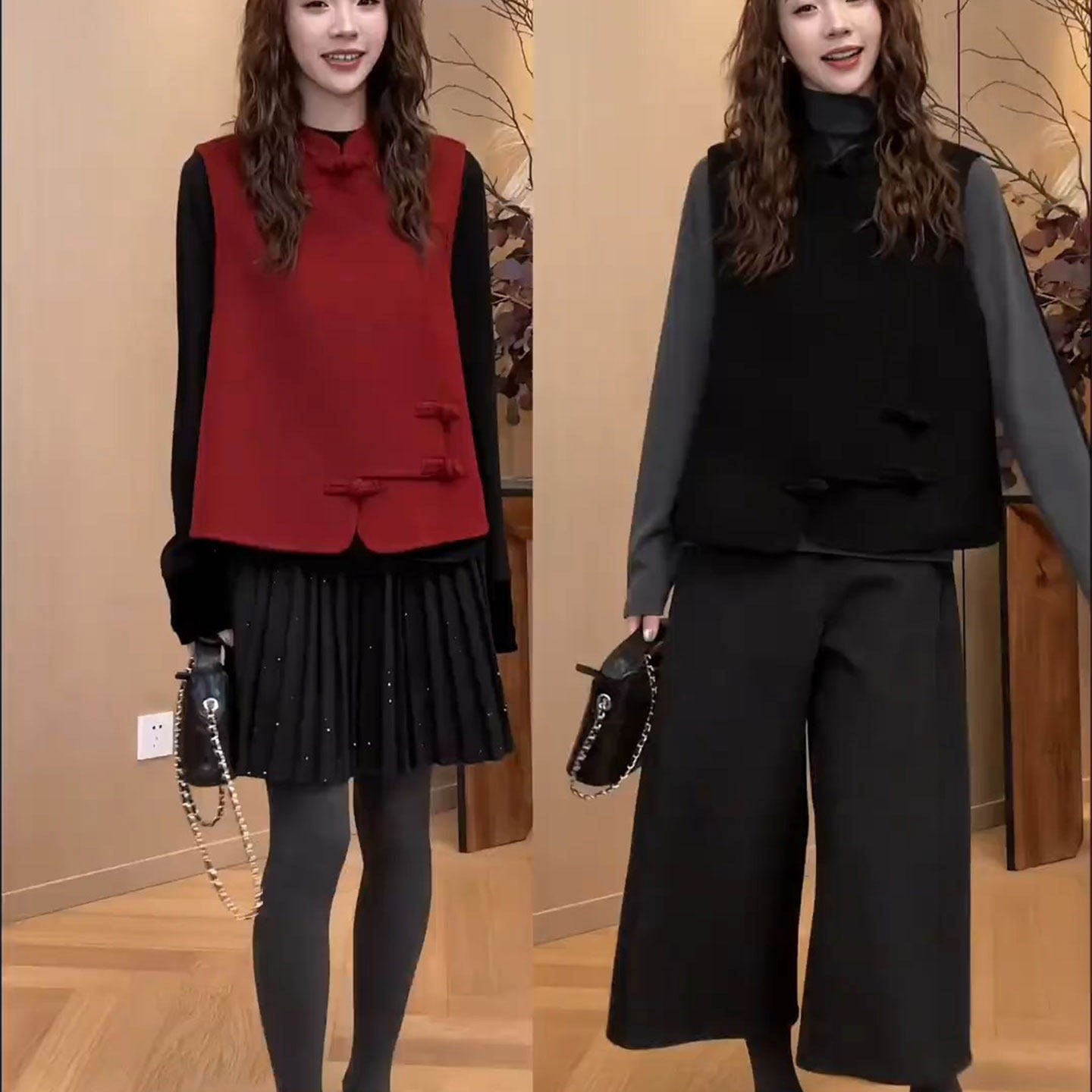 新中式盘扣红色毛呢马甲女2026春季新款无袖立领国风本命年上衣潮,女装/女士精品,马夹,淘宝优惠券,粉丝福利购,淘宝优惠卷