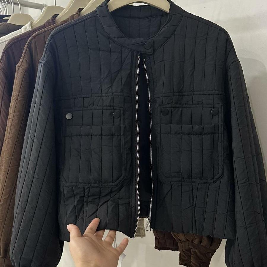 欧货短款小个子夹棉外套