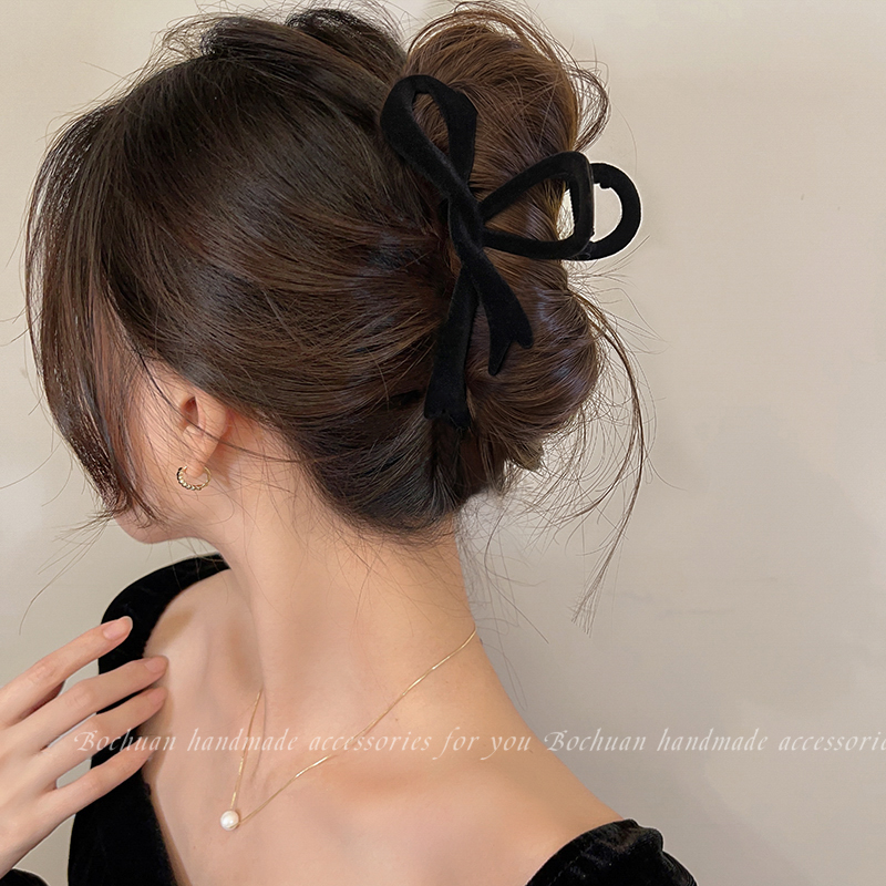 美拉德丝绒抓夹秋冬发夹