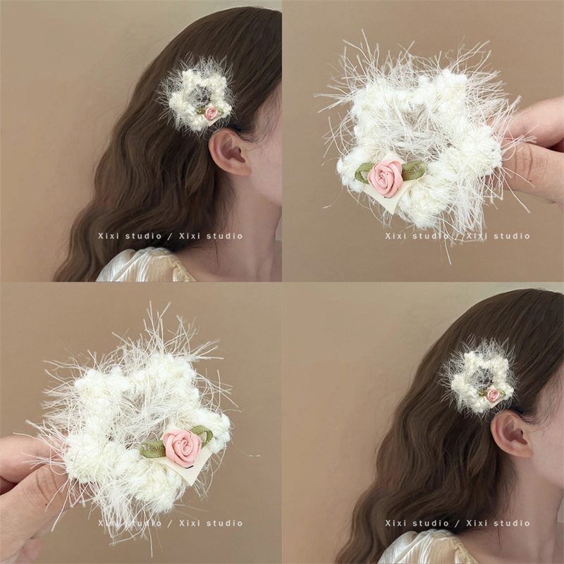 秋冬毛绒碎发夹旅行发卡