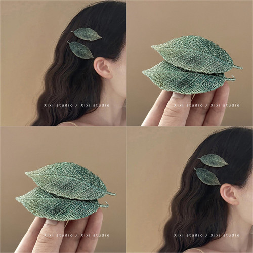 清新树叶发夹优雅BB夹