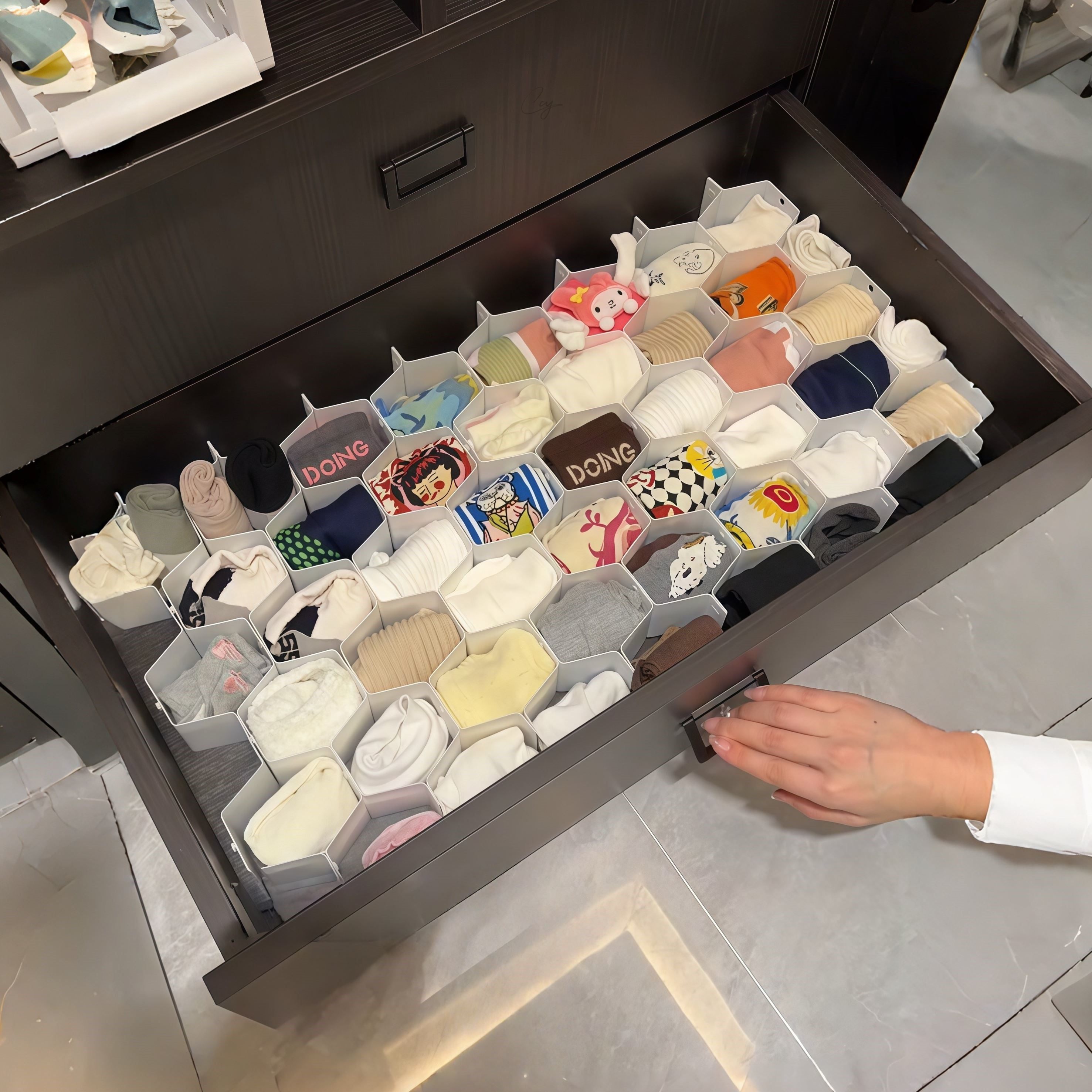 【懒人整理神器】袜子内衣抽屉分隔收纳蜂巢板分格内裤内衣收纳盒,收纳整理,内衣收纳盒,淘宝优惠券,粉丝福利购,淘宝优惠卷
