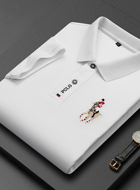 保罗纯棉t恤男短袖翻领宽松潮流体恤 青年休闲大码男装半袖Polo衫