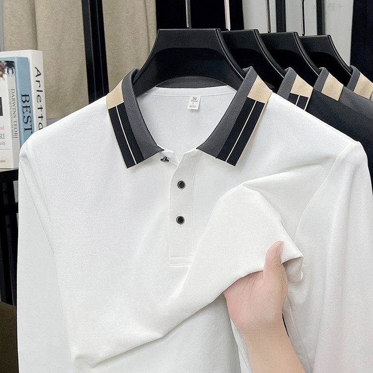 2026年春秋季新款中年男士长袖t恤翻领商务休闲宽松爸爸装POLO衫,男装,Polo衫,淘宝优惠券,粉丝福利购,淘宝优惠卷