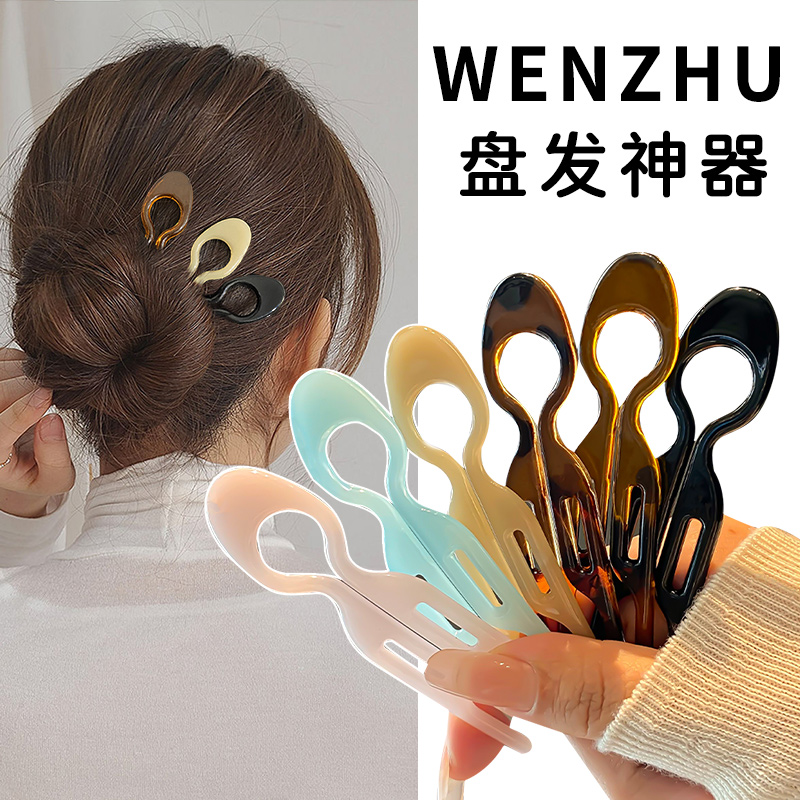 简约日常小鱼发簪女气质后脑勺