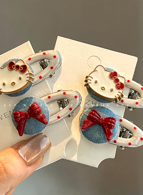 儿童猫咪波点发夹可爱小女孩碎发刘海夹子头饰侧边夹bb夹发饰发卡