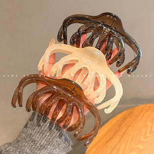 气质大号发量多抓夹女2025新款高级感发夹后脑勺盘发头饰鲨鱼夹子