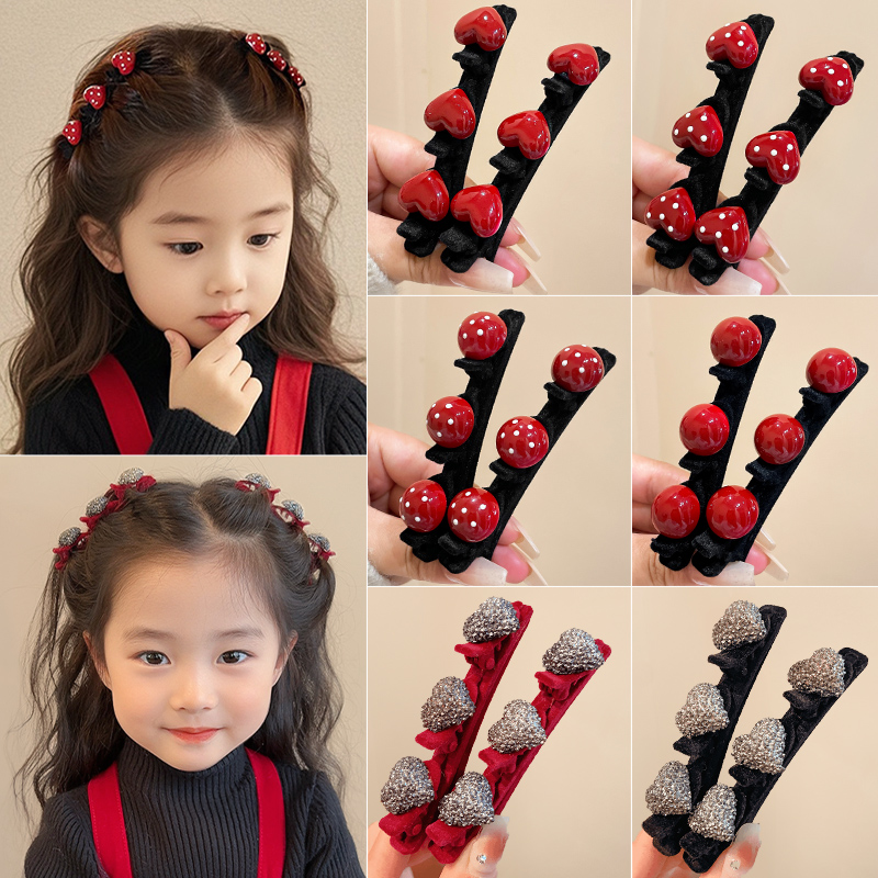 秋冬儿童植绒编发发夹碎发整理