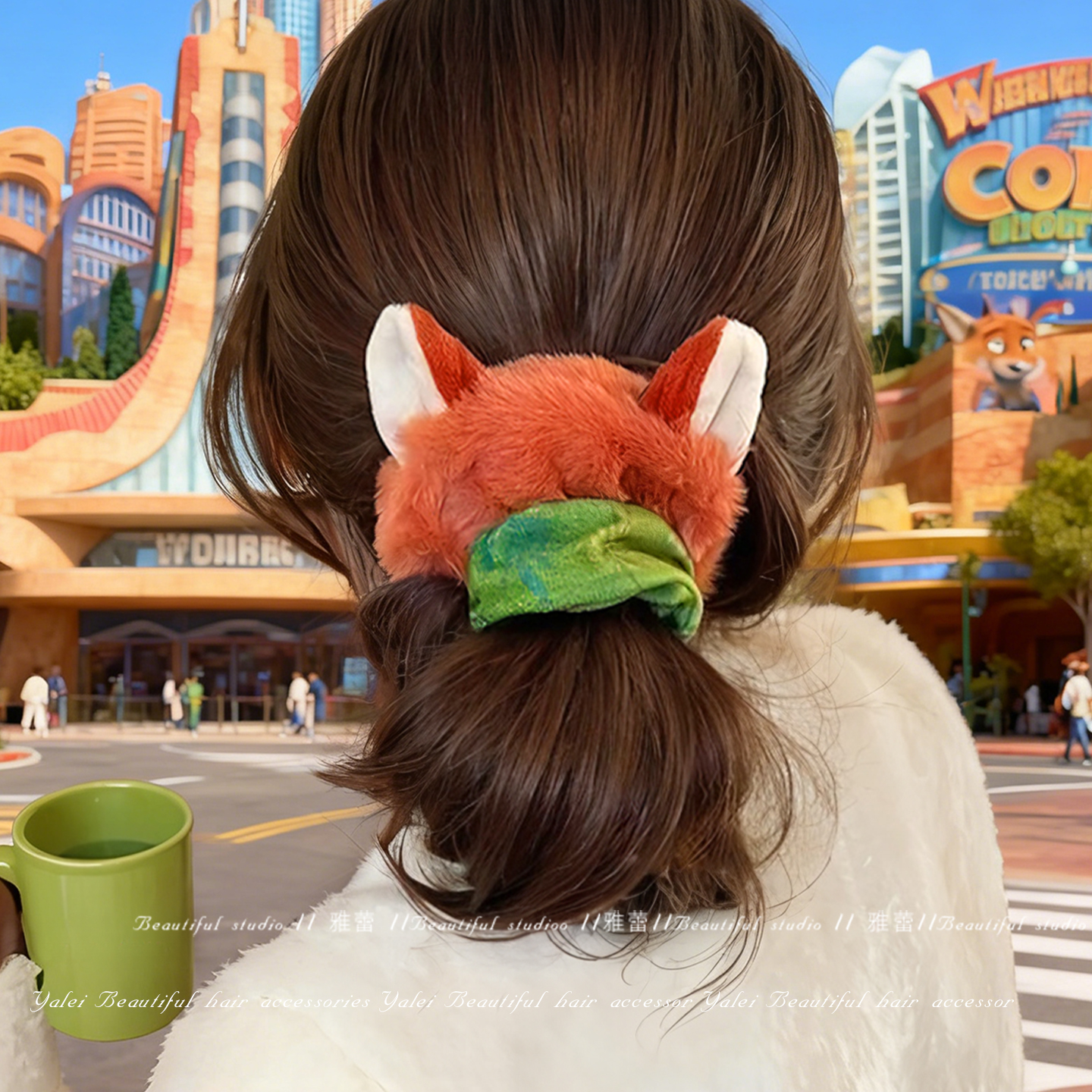 疯狂动物城朱迪尼克毛绒大肠发圈