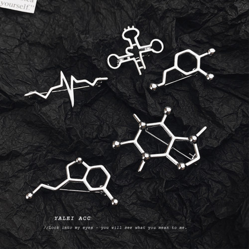理科生饰品化学分子结构创意胸针