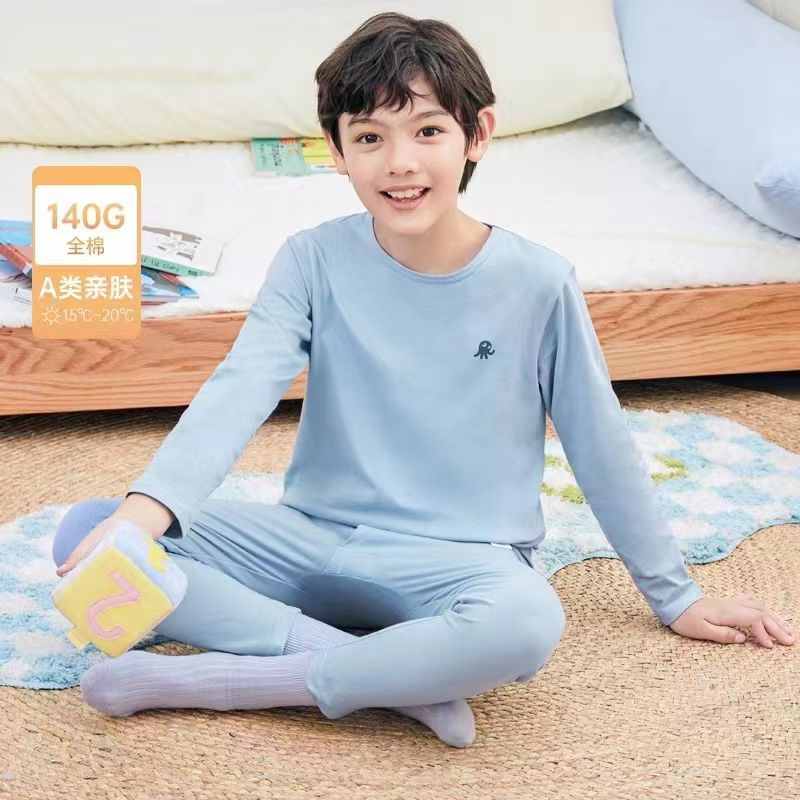 儿童内衣套装保暖纯棉男