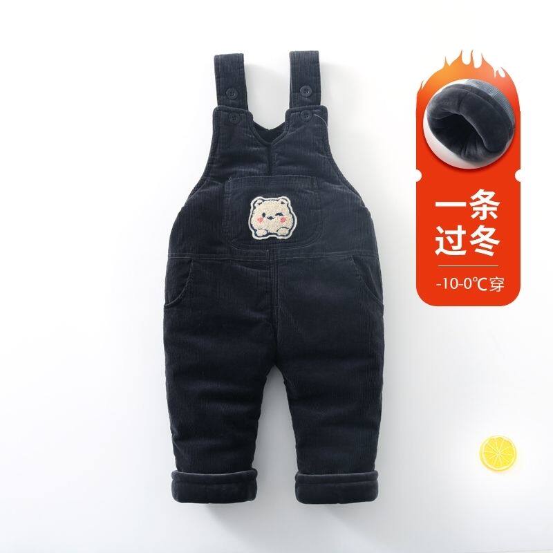 宝宝背带棉裤冬季加绒加