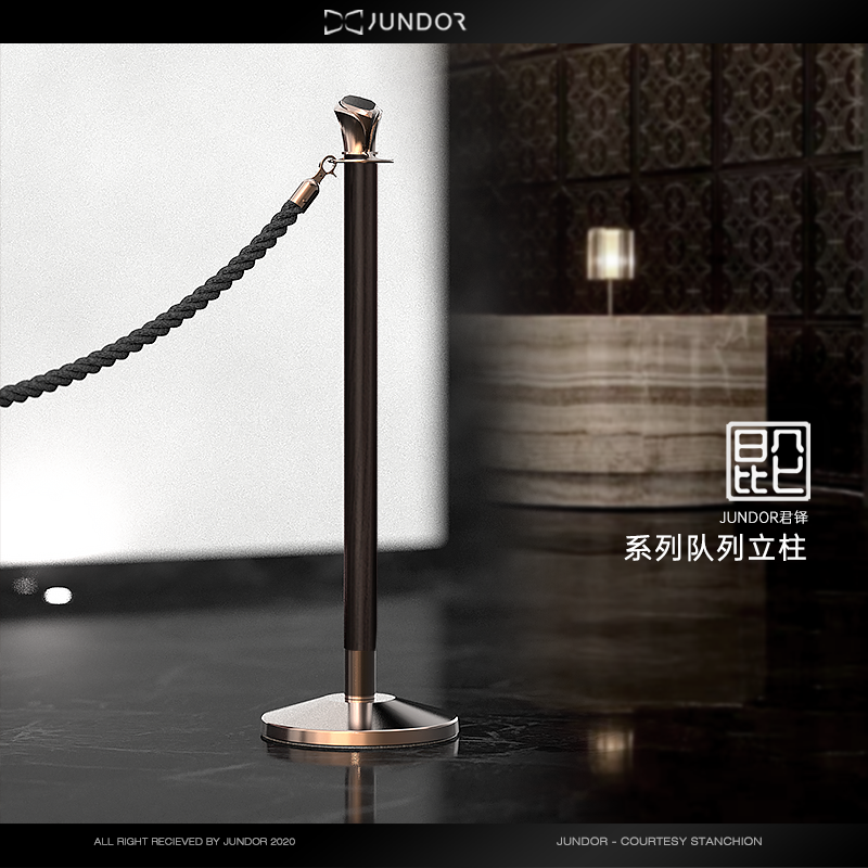 君铎奢华礼宾杆迎宾柱挂绳一米线栏杆酒店隔离带围栏排队护栏定制