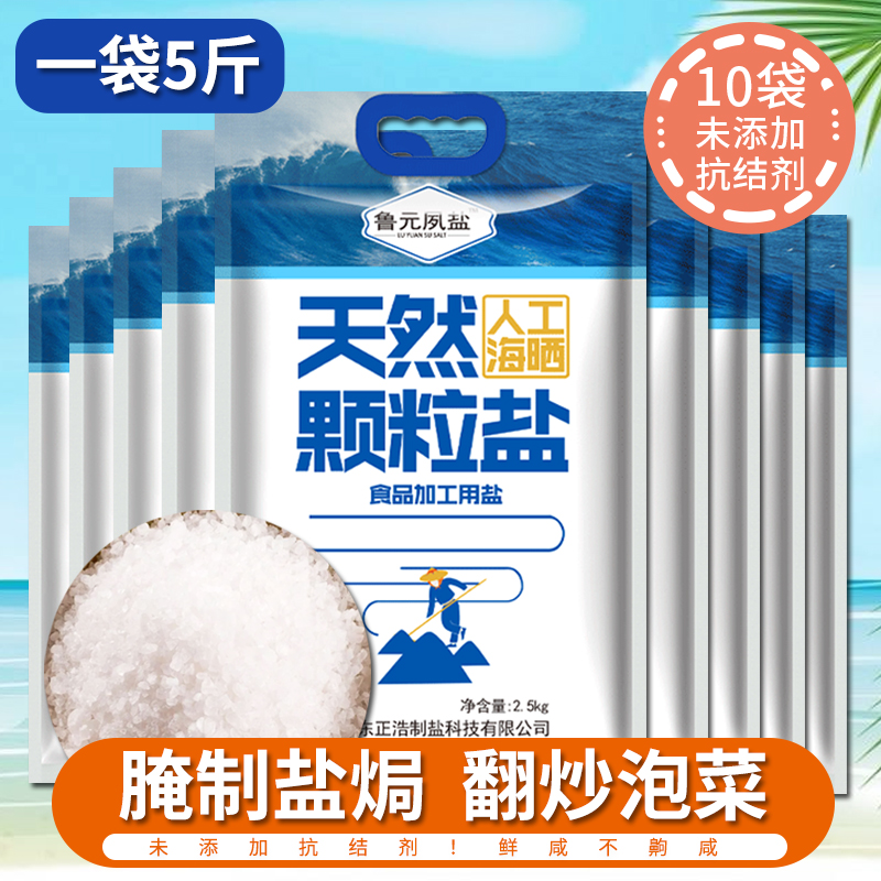 粗盐无抗结剂腌制海盐大粒盐颗粒盐无碘家用批发食用盐巴2.5kg*